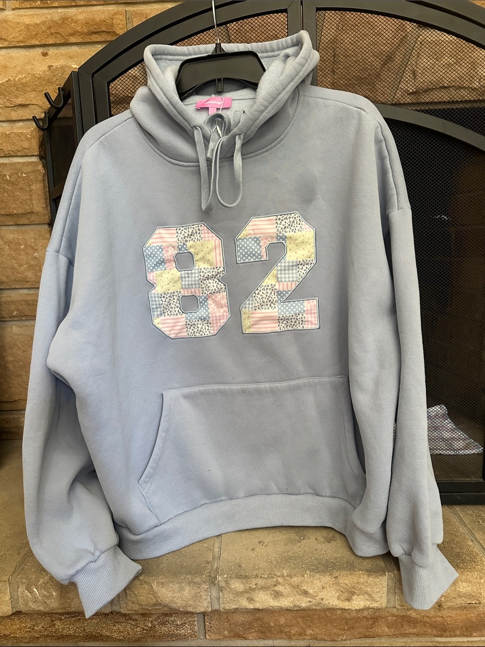 Edited Pastel Patchwork '82 Light Blue Hoodie